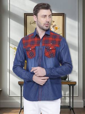Men's denim casual checks shirt | checks shirt for men 1