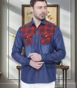 Men's denim casual checks shirt | checks shirt for men