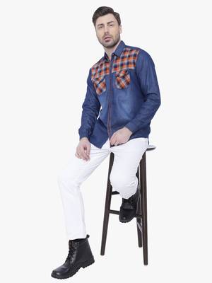 Men's denim casual checks shirt | checks shirt for men 3