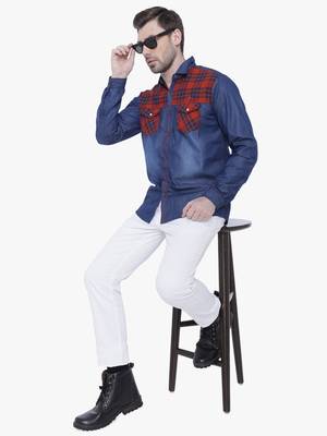 Men's denim casual checks shirt | checks shirt for men 3