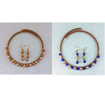 Size-free brass multi stone stud hasli combo 1