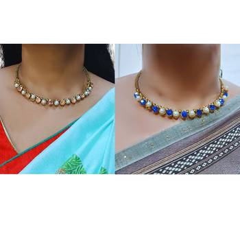 Size-free brass multi stone stud hasli combo 4