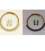 Size-free brass multi stone stud hasli combo