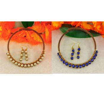 Size-free brass multi stone stud hasli combo 2