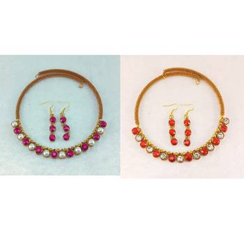 Size-free brass multi stone stud hasli combo 1