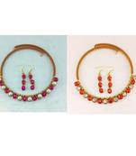 Size-free brass multi stone stud hasli combo