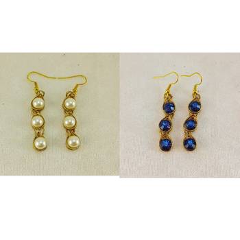 Size-free brass multi stone stud hasli combo 4