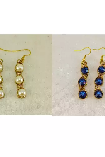 Size-free brass multi stone stud hasli combo