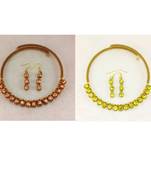 Size-free brass multi stone stud hasli combo