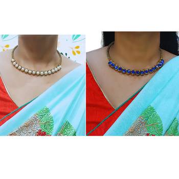 Size-free brass multi stone stud hasli combo 5