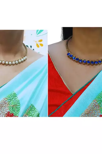Size-free brass multi stone stud hasli combo