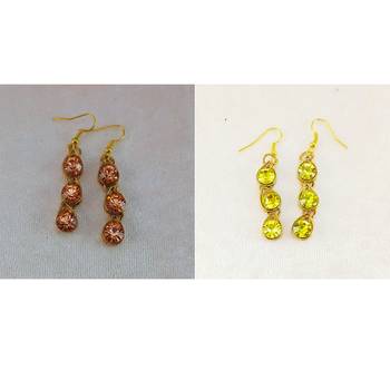 Size-free brass multi stone stud hasli combo 4
