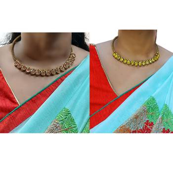 Size-free brass multi stone stud hasli combo 5