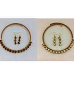 Size-free brass multi stone stud hasli combo