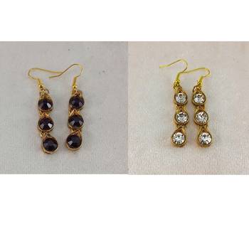 Size-free brass multi stone stud hasli combo 4
