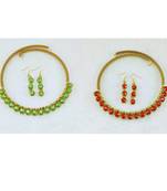 Size-free brass multi stone stud hasli combo