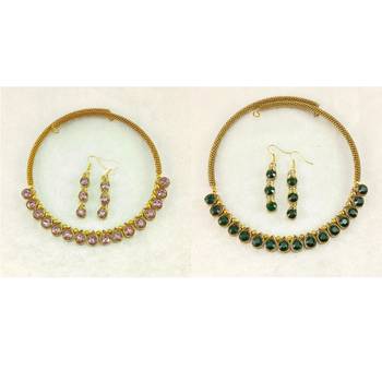 Size-free brass multi stone stud hasli combo 1
