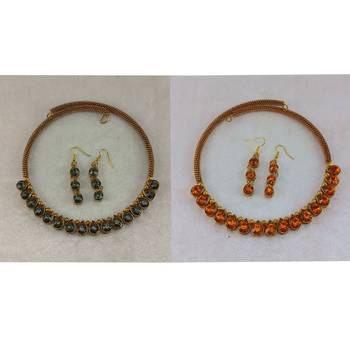 Size-free brass multi stone stud hasli combo 1