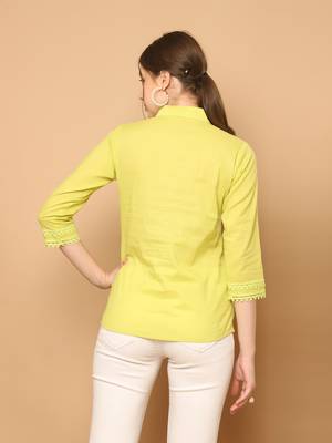 women's pure cotton solid short top 2
