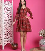 women's pure cotton jaipuri printed western dress