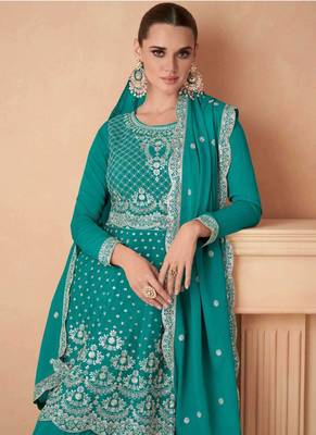 Rama Green georgette sharara suits 2