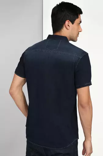 Men's denim double pocket casual shirt | half sleeves shirt for men