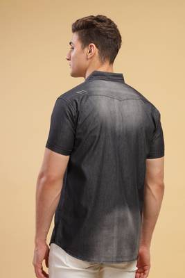 Men's double pocket half sleeve denim shirt | western denim shirt for men 2