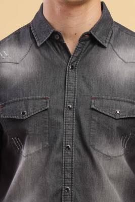 Men's double pocket half sleeve denim shirt | western denim shirt for men 4