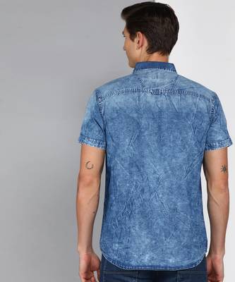 Men's denim double pocket casual shirt | half sleeves shirt for men 2