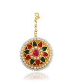Brass gold pearl bindi borla mang teeka