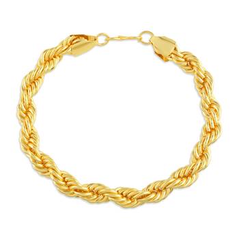 Brass micron gold thick rope design bracelet 1