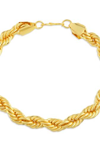 Brass micron gold thick rope design bracelet