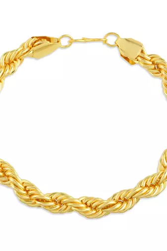 Brass micron gold thick rope design bracelet