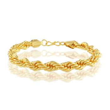 Brass micron gold thick rope design bracelet 2