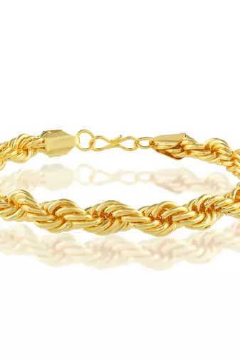 Brass micron gold thick rope design bracelet