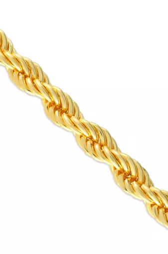 Brass micron gold thick rope design bracelet