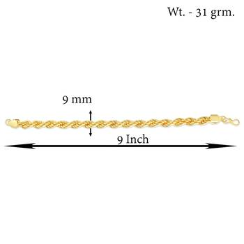Brass micron gold thick rope design bracelet 4
