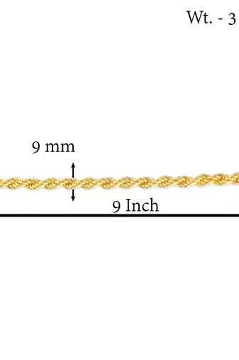 Brass micron gold thick rope design bracelet