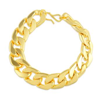 Brass micron gold plated thick men bracelet 1