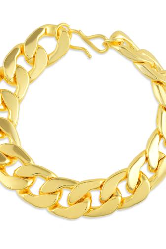 Brass micron gold plated thick men bracelet