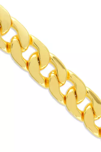 Brass micron gold plated thick men bracelet