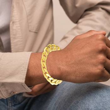 Brass micron gold plated thick men bracelet 5