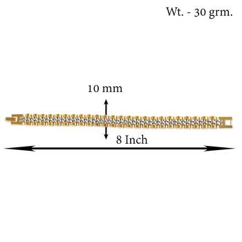 Stainless steel dual colour gold plated thick heavy bracelet 4