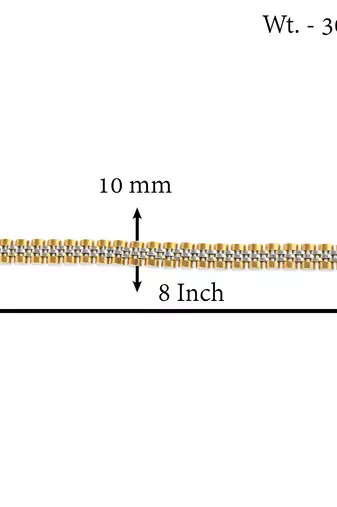Stainless steel dual colour gold plated thick heavy bracelet