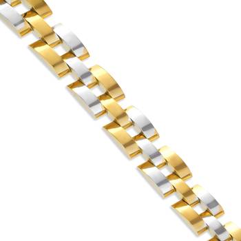 Stainless steel dual colour gold plated thick heavy bracelet 2
