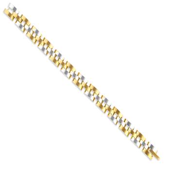Stainless steel dual colour gold plated thick heavy bracelet 3
