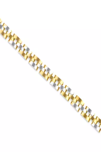 Stainless steel dual colour gold plated thick heavy bracelet