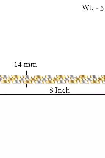 Stainless steel dual colour gold plated thick heavy bracelet