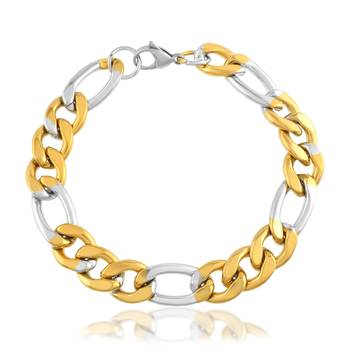 Brass dual colour gold plated heavy men bracelet 1