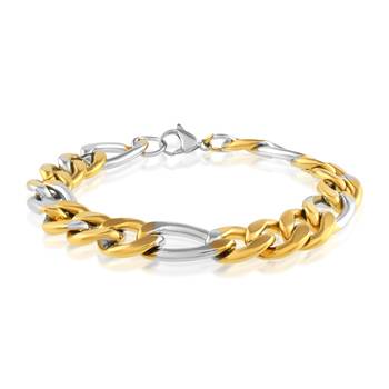 Brass dual colour gold plated heavy men bracelet 2